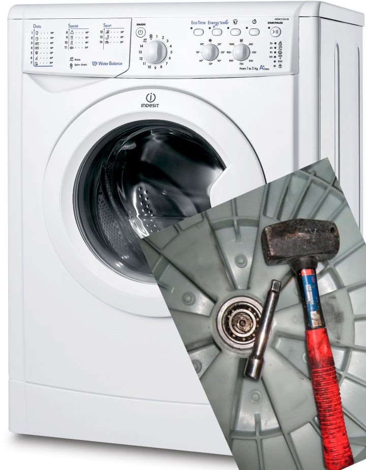 Disassembling an Indesit washing machine