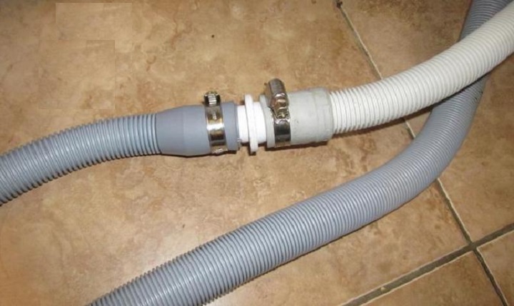 Extension of the drain hose
