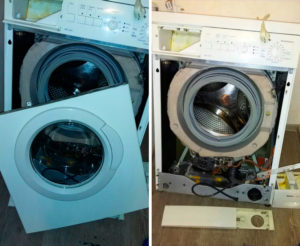 Removing the front panel of the washing machine