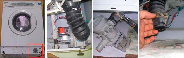 Location of the pump in the washing machine