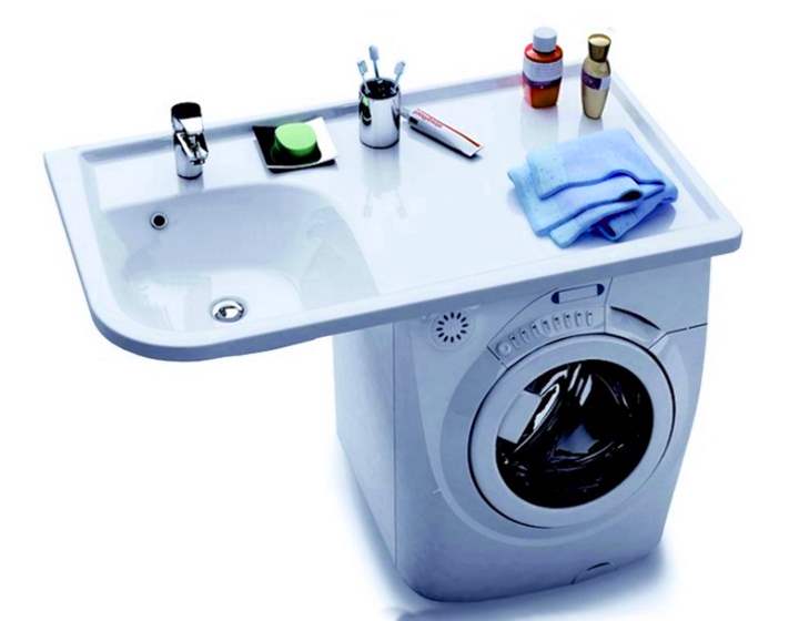 Model of a sink and washing machine set