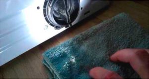 Place a cloth under the drain filter