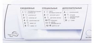 A variety of washing programs