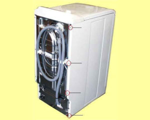 Removing the side panel on a vertical washing machine