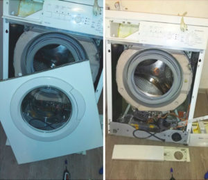 Removing the front panel of the washing machine