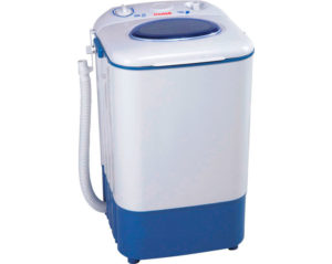 Compact semi-automatic washing machine with one tank