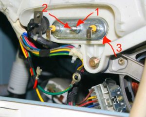 Heating element of a vertical washing machine