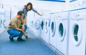 A huge selection of washing machines of various widths