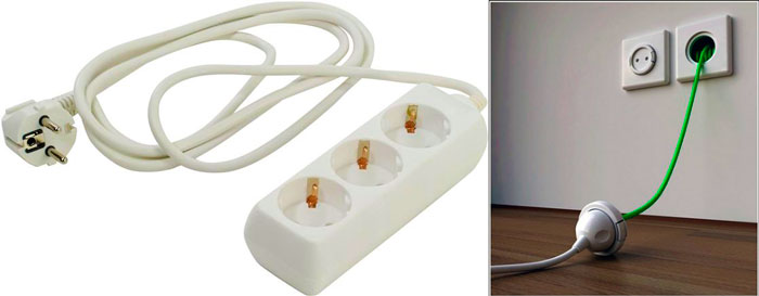 Extension cord and socket