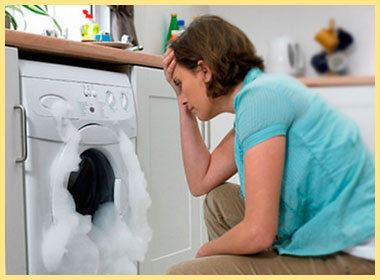 Foam from the washing machine breakdown