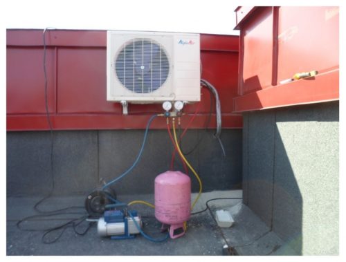 refilling the air conditioner with freon