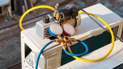 refilling the air conditioner with freon